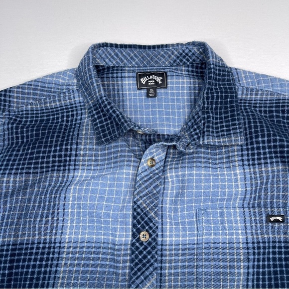 Billabong Flannel Shirt Plaid Button Blue Gorp Outdoor Grunge Skater Street XL - Picture 3 of 14